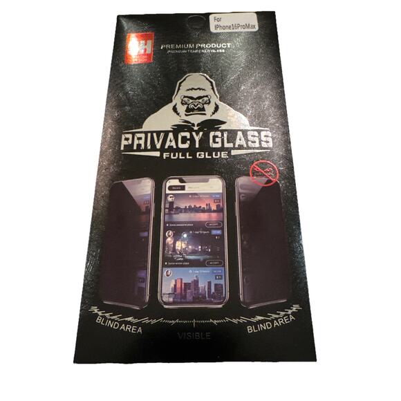 For iPhone 16 Pro Max 9h Tempered Glass Privacy Screen Protector - Picture 1 of 7